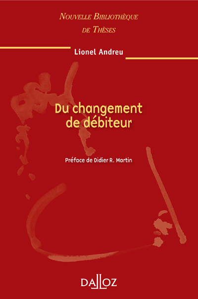 Couverture : Du changement de débiteur (thèse)