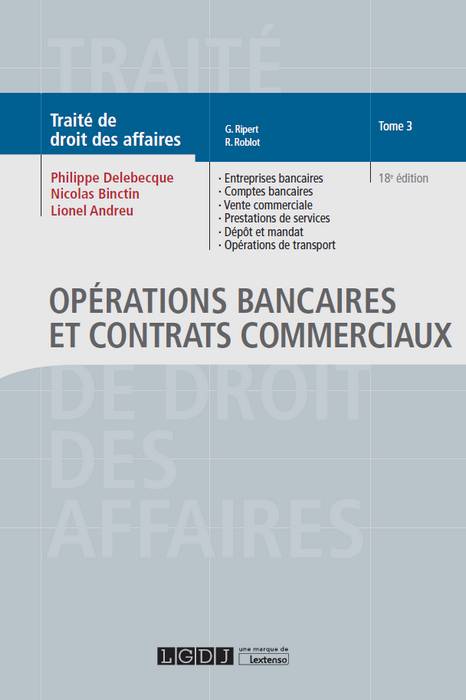 Couverture : Traité de droit des affaires (par Ripert et Roblot)
